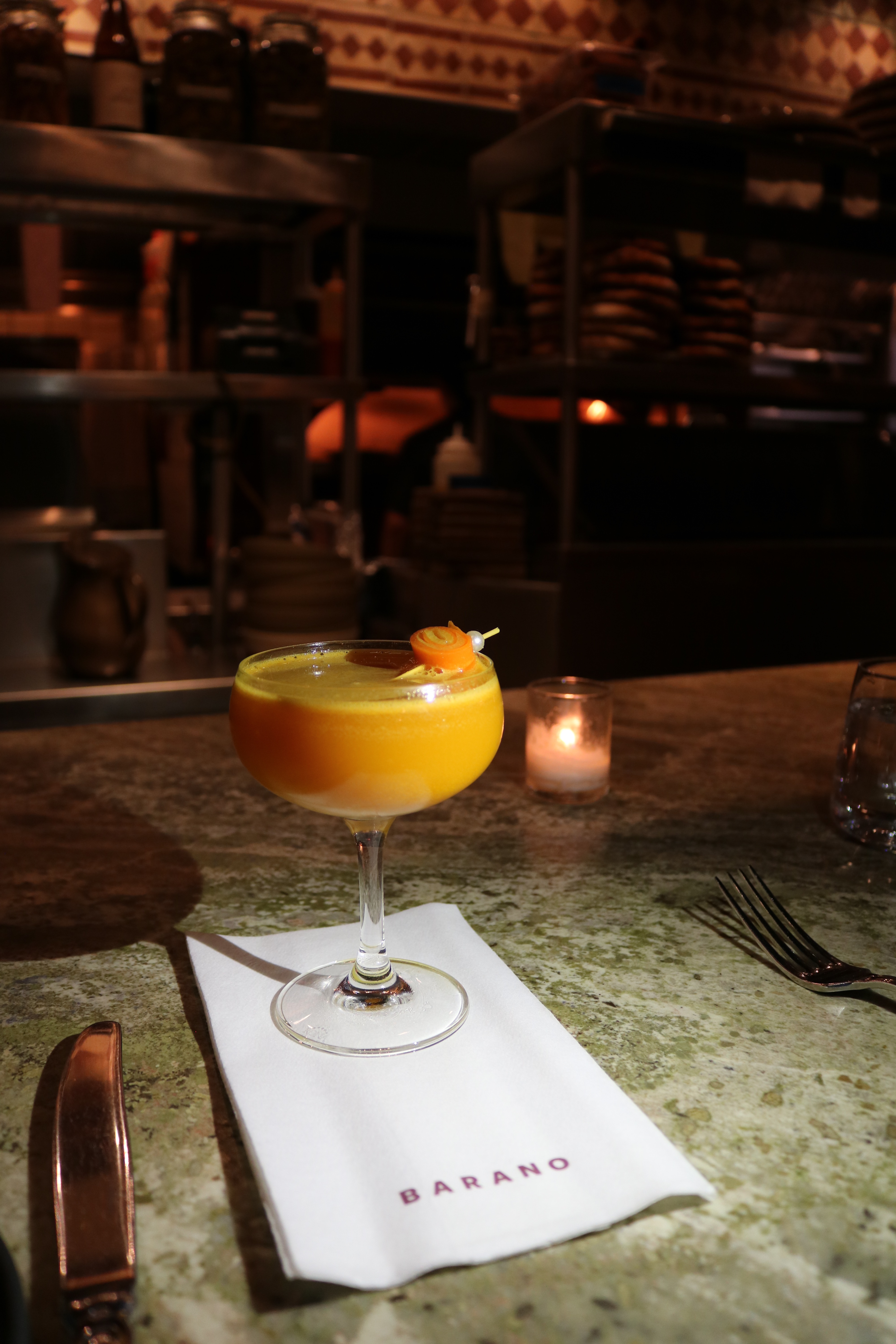 Carrot & Turmeric Cocktail at Barano in Williamsburg, Brooklyn - The Luxury Lifestyle Magazine