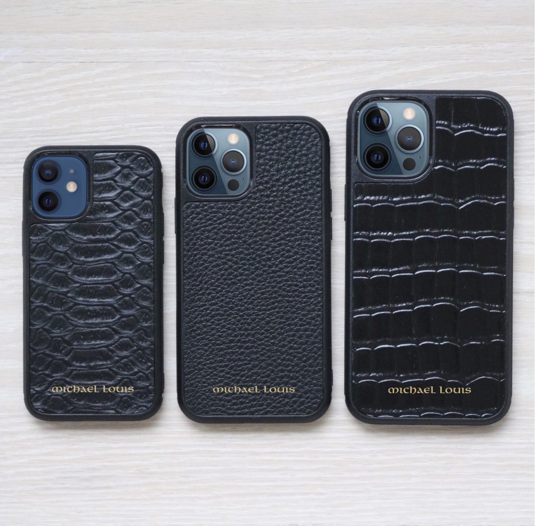 Michael Louis iPhone 12 Case Collection - Black Leather iPhone 12 Cases