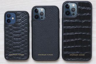 Michael Louis iPhone 12 Case Collection - Black Leather iPhone 12 Cases