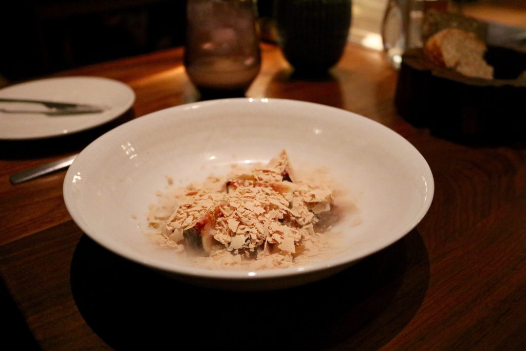 Fig and Freeze Dried Foie Gras at Aquavit New York City Two Michelin Star Restaurant - Photo by Linda Zuckerman