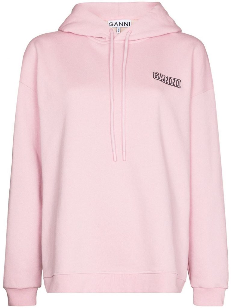 Ganni Light Pink Hoodie Sweatshirt - Women's Loungewear Spring 2021
