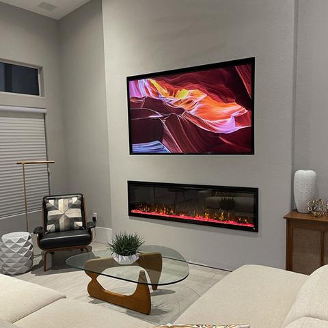 Touchstone Sideline Elite 72" Recessed Installation Electric Fireplace Living Room