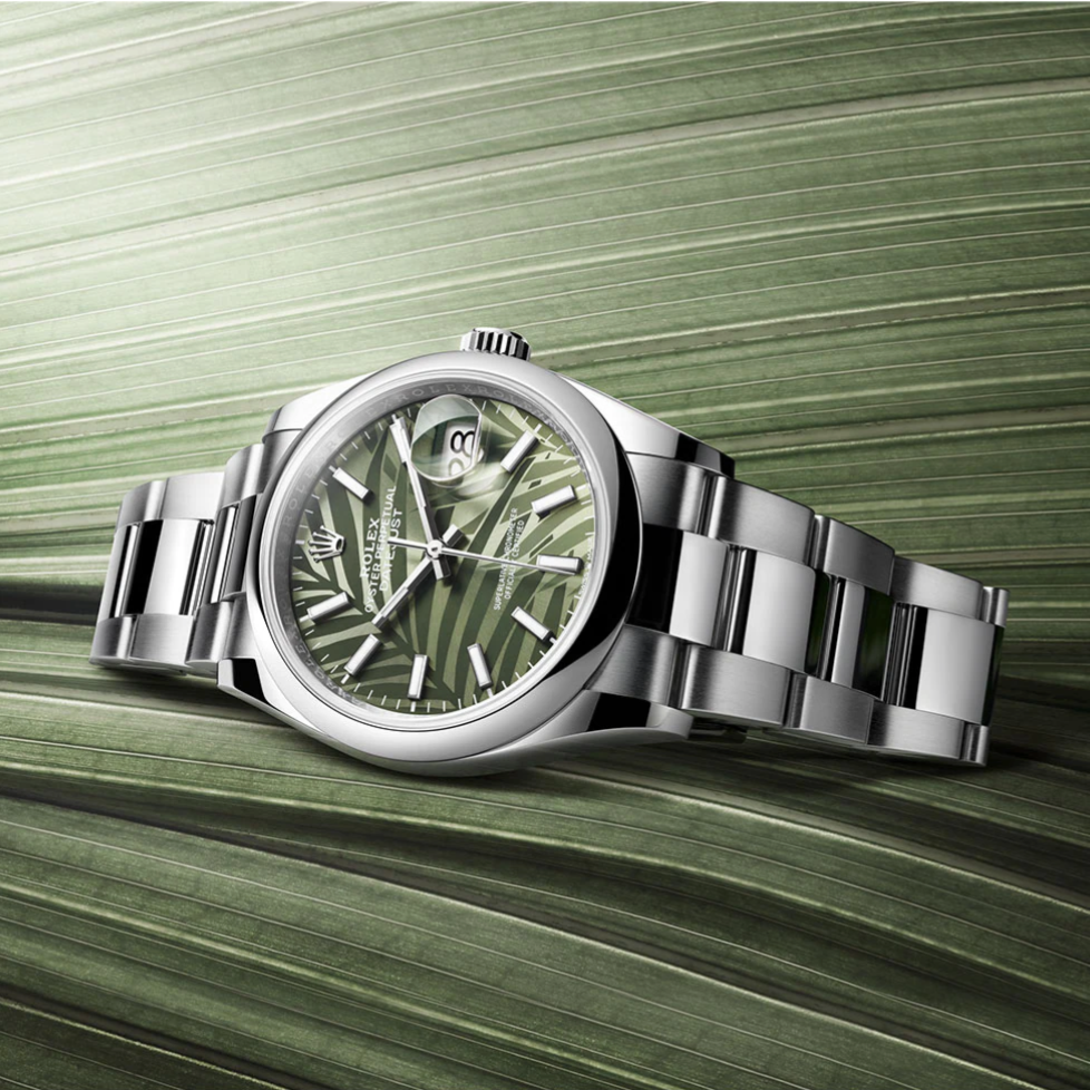 Rolex Oyster Perpetual Datejust 36 Palm Motif Green Dial