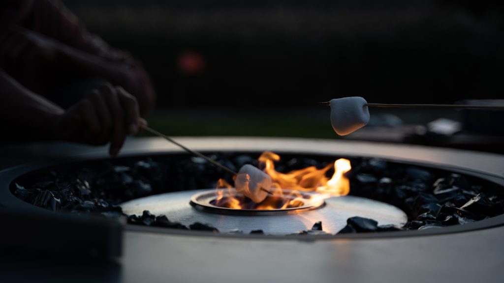 Roasting S'mores with Bioethanol Fire Pit - Photo by Linda Zuckerman for The Luxury Lifestyle Magazine and Modern Blaze