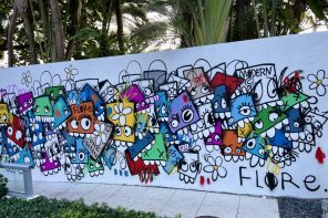 Flore Mural at The Sagamore Hotel Art Basel Miami 2021 Poolside brought to you by ACED GALLERY