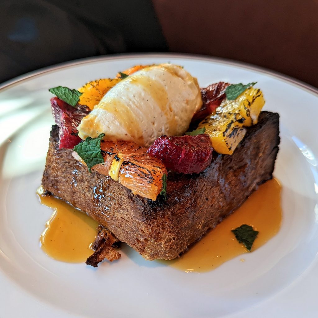 Pane al Latte French Toast at Carne Mare Brunch in New York City Seaport District