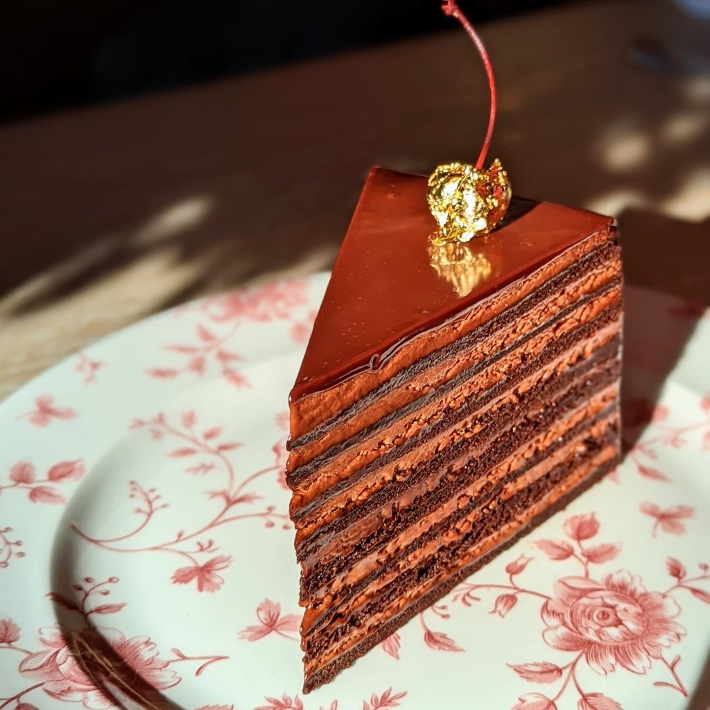 Layer Chocolate Cake at Carne Mare, Brunch in New York City Seaport District