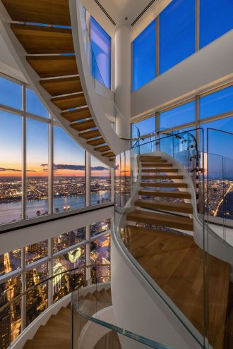 Most Expensive NYC Penthouse, Staircase Sunset City View