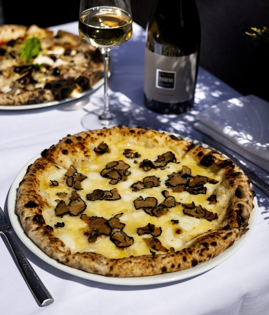 Outdoor Dining at Masseria Del Vini - Pizza Tartufo Nero