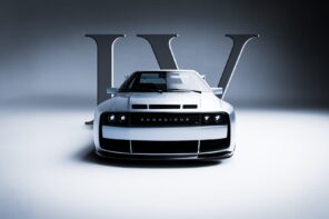 Audacious Automotive IV car front view with IV lettering in background