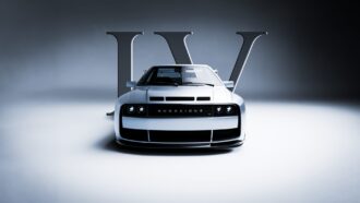 Audacious Automotive IV car front view with IV lettering in background