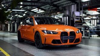 Fire Orange BMW M3 on the production line at BMW Plant Munich