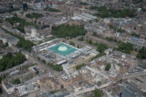 Aerial view of Bloomsbury, London